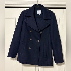 Old Navy Dark Blue Double-Breasted Pea Coat